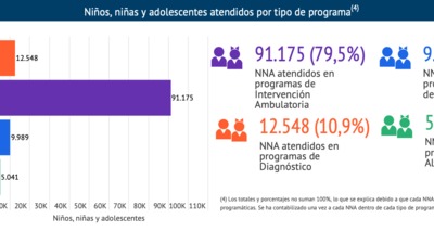 Niños, niñas y adolescentes atendidos por tipo de programa