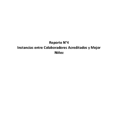 Reporte N°4 Instancias entre Colaboradores Acreditados y Mejor Niñez