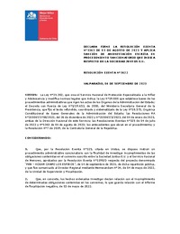 Resolución Exenta N° 1622 del 6 de septiembre de 2023 que declara firme la resolución exenta N°1363 de 01 de agosto 2023 y aplica sancción de amonestación escrita en procedimiento sancionatorio que indica respecto de la Sociedad Junto E.V.