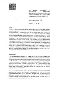 Resolución Exenta N° 186 del 18 de agosto de 2022 que aprueba investigación en procedimiento administrativo sancionatorio a colaborador acreditado Corporación Servicio Paz y Justicia SERPAJ Chile y declara firme sanción que indica.