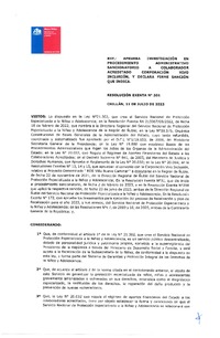 Resolución Exenta N° 301 del 11 de julio de 2023 que aprueba investigación en procedimiento administrativo sancionatorio a colaborador acreditado Corporación Vivo Inclusión, y declara firme sanción que indica