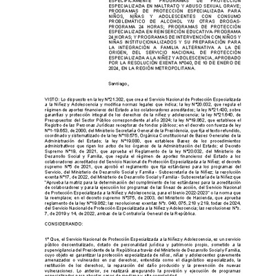 Resolución Exenta Nº385 que resuelve parcialmente el Tercer Concurso Público de Proyectos 2024 en la Región Metropolitana