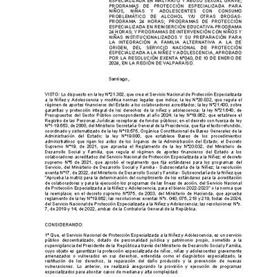 Resolución Exenta Nº399 que resuelve parcialmente el Tercer Concurso Público de Proyectos 2024 en la región de Valparaíso