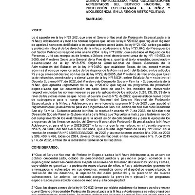 Resolución Exenta Nº538 que resuelve parcialmente el Séptimo Concurso Público de Proyectos para la línea de acción Diagnóstico Clínico Especializado en la Región Metropolitana