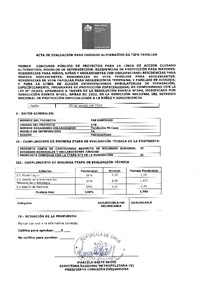 Acta y pauta de evaluación del código 178, Fundación Mi Casa - Primer Concurso Público de Proyectos 2022