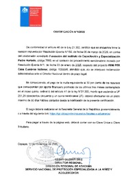 Sanción firme- FUNDACIÓN ICEPH-REM PER CASA CUMBRES VALLENAR