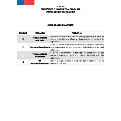 Rúbrica Informe de Supervisión 2026 - Diagnóstico Clínico Especializado (DCE)