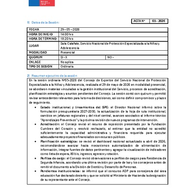 Acta Sesión N°05 - 2026 Consejo de Expertos