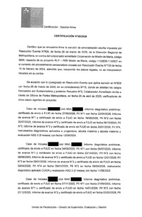 Resolución Exenta N°809 de fecha 26 de marzo de 2026, declarada firme por Certificación N°5, de fecha 13 de octubre de 2026, ambas de la Dirección Regional Metropolitana.