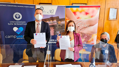 Servicio Mejor Niñez Los Lagos firmó Convenio de Colaboración con Centro de Salud de la sede De la Patagonia de la Universidad San Sebastián