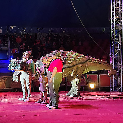 Niñas, niños y adolescentes de residencias de La Araucanía aprendieron mientras se divertían en el Circo de los Dinosaurios
