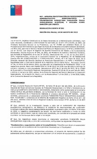 Resolución Exenta 292 del 18-08-2022 sanción a Fundación Paula Jaraquemada Alquizar