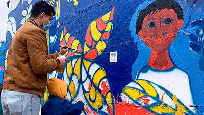 Con creación de un mural y música se celebró el Día de la Niñez en residencia de Coquimbo