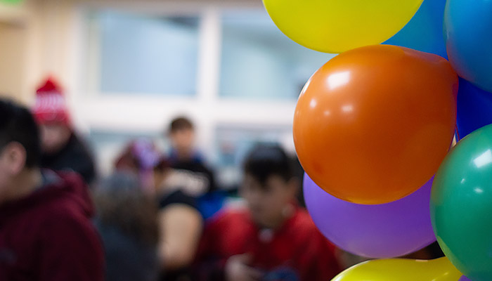 Globos y decoraciones de la celebración